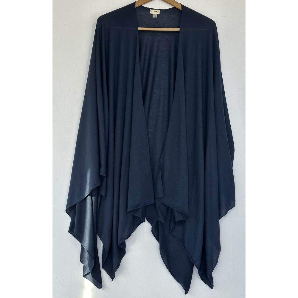 Donni Charm Cape Blue Wrap Classic Travel Business Career Preppy O/S